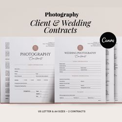 Photography Client Contract Template, Wedding contract, Editable Client Agreement for Photographers, Business forms