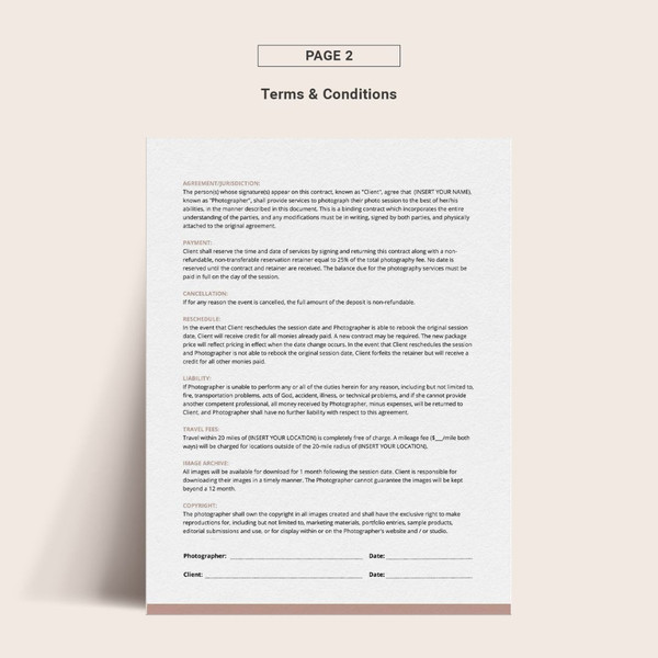 Photography Client Contract Template, Wedding contract, Editable Client Agreement for Photographers, Business forms (8).jpg