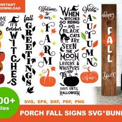 fall porch sign svg bundle  - mega bundle svg, png, dxf, files for print and cricut