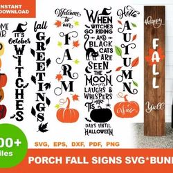 FALL PORCH SIGN SVG BUNDLE  - Mega Bundle svg, png, dxf, Files For Print And Cricut