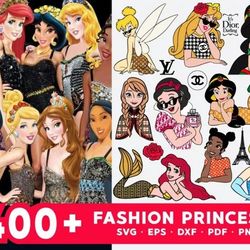 fashion princess svg bundle - mega bundle svg, png, dxf, files for print and cricut