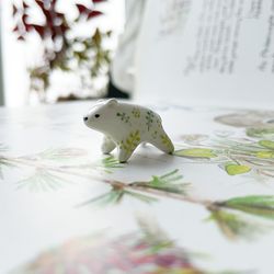 Cute ceramic polar bear figurine Bear totem Bear lover gift Tiny home decor