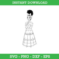 dolores madrigal outline svg, dolores encanto svg, encanto svg, disney svg, png, dxf eps, instant download