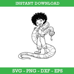 Antonio & Snake Outline Svg, Antonio Encanto Svg, Encanto Svg, Disney Svg, Instant Download