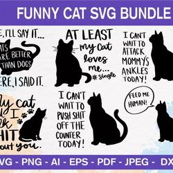 FUNNY CAT SVG BUNDLE - Mega Bundle svg, png, dxf, Files For Print And Cricut