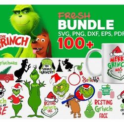 grinch svg bundle - mega bundle svg, png, dxf, files for print and cricut