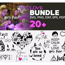 HARRY POTTER LOVE SVG BUNDLE  - Mega Bundle svg, png, dxf, Files For Print And Cricut