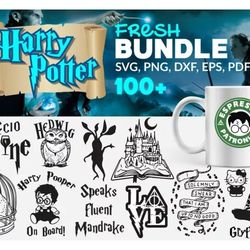 harry potter svg bundle - mega bundle svg, png, dxf, files for print and cricut