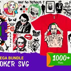 1000 joker svg bundle - mega bundle svg, png, dxf, files for print and cricut