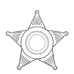 blank editable sheriff badge outline template black white vector outline or line art file for cnc laser cutting, wood, m