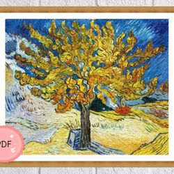 Cross Stitch Pattern,The Mulberry Tree,Instant Download,X stitch Chart,Vincent Van Gogh,Famous Painting,Full Coverage