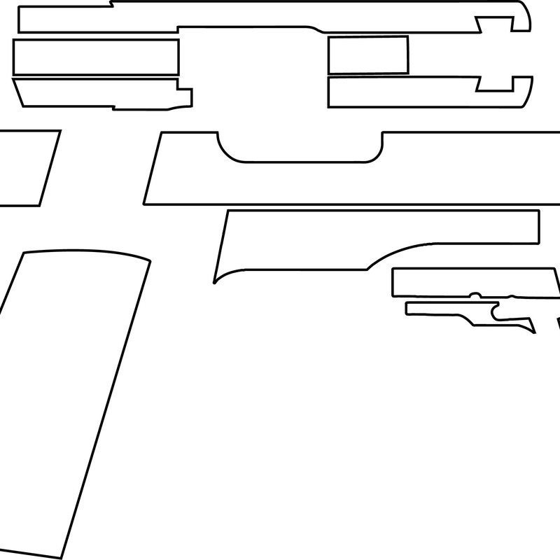 1911 Rock Island Armory Pistol BLANK Ai, Vector, SVG, DXF, PNG, Digital.jpg