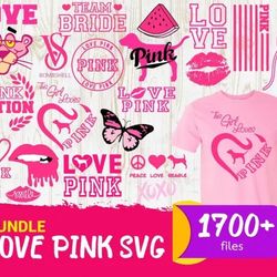 love pink svg bundle - mega bundle svg, png, dxf, files for print and cricut