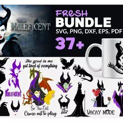 maleficent svg bundle - mega bundle svg, png, dxf, files for print and cricut