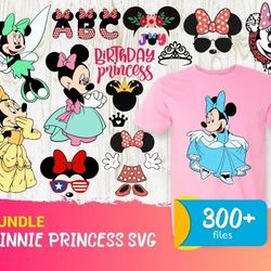 minnie princess svg bundle - mega bundle svg, png, dxf, files for print and cricut