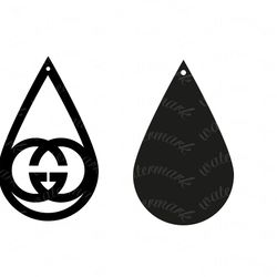 gucci svg, gucci logo svg, gucci earrings svg, gucci logo earrings for cricut gucci logo teadrop earring svg download