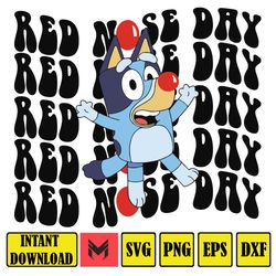 cartoon dog red nose day svg,png, red nose day shirt,red nose day svg,red nose day 2023 svg,red nose day png,red nose da