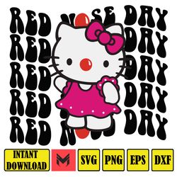 kawaii kitty red nose day svg,png, red nose day shirt,red nose day svg,red nose day 2023 svg,red nose day png,red nose d