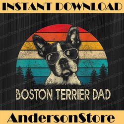 vintage boston terrier dad dog dad father's day best dad daddy father's day happy father's day png sublimation