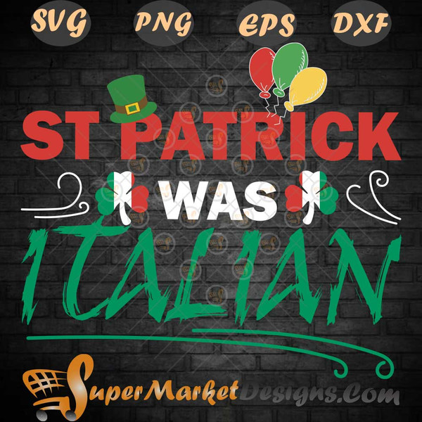 Italian st Patrick is Shamrock Lucky Irish clover SVG PNG dxf eps.jpg