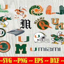 Miami Hurricanes Football Team Svg, Miami Hurricanes Svg, N C A A SVG, Logo bundle Instant Download