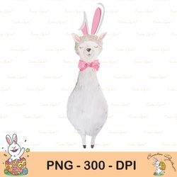 funny llama easter sublimation, alpaca bunny ear sublimation, happy easter png, cute easter png, easter png, bunny png