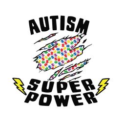 Autism is my superpower SVG Autism Puzzle Scratch SVG Cutting Files Design