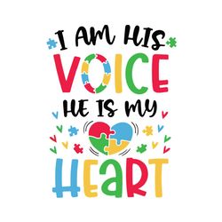 I Am His Voice He Is My Heart SVG Autism Awareness SVG Cutting Files