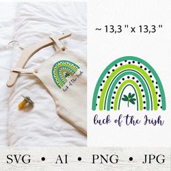 cute rainbow st patrick's day, luck of the irish svg