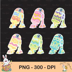 star wars r2-d2 pastel easter eggs sublimation, happy easter png, cute easter png, easter png, bunny png, easter clip