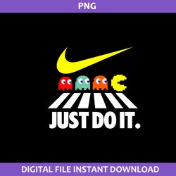 pac man swoosh png, pac man nike just do it png, nike logo png, pac man png digital file