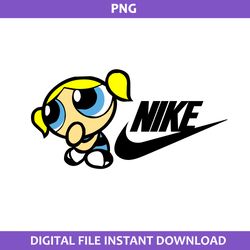 Bubbles Nike Png, Bubbles Swoosh Png, Nike Logo Png, Powerpuff Girls Png Digital File