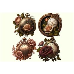 old watch and rose sublimation bundle