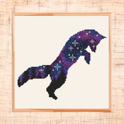 Space Fox cross stitch pattern Animal cross stitch Galaxy Space cross stitch PDF