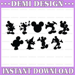 disney world svg bundle, mickey mouse outline svg bundle, png,dxf,silhouette, mickey mouse clipart, cutting files for