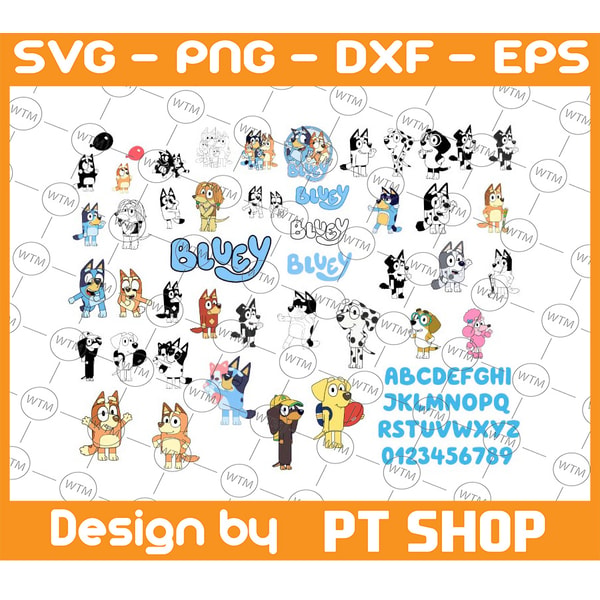 Bluey Design 40 Designs Bluey SVG Bundle And Full Alphabet SVG | Bluey sv - Inspire ...