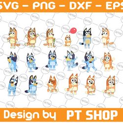 20 designs bluey and bingo svg bundle | bluey svg | bluey birthday | bluey party| bluey birthday decorations|png|svg|