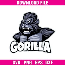 gorilla logo, gorilla, black logo, white logo, sports logos, fashion brand png - digital file download
