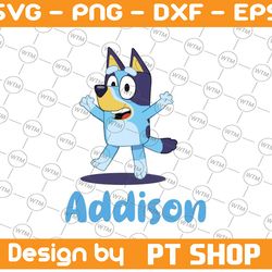 personalized name bluey svg, bluey birthday party svg, bluey family svg, birthday bluey svg, birthday gift,birthday girl