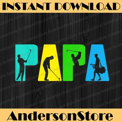 retro golfing papa golfer. golf for fathers day best dad daddy father's day happy father's day png sublimation