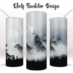 Wolf Tumbler Sublimation Designs, Skinny Tumbler 20oz wrap, PNG, instant digital download,