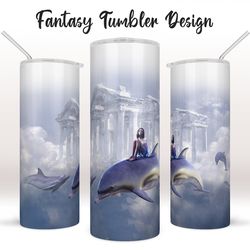 Fantasy Girl Tumbler Sublimation Designs, Skinny Tumbler 20oz wrap, PNG, instant digital download,