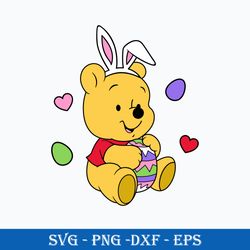 Baby Pooh Easter Bunny Svg, Baby Pooh Svg, Easter Bunny Svg, Png Dxf Eps Digital File