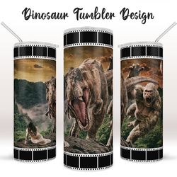 Dinosaur Tumbler Sublimation Designs, Skinny Tumbler 20oz wrap, PNG, instant digital download,