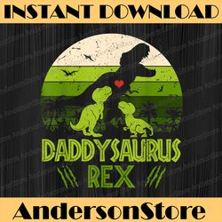 daddysaurus rex 2 kids sunset for fathers day best dad daddy father's day happy father's day png sublimation