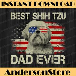 best shih tzu dad ever dog lover american flag best dad daddy father's day happy father's day png sublimation
