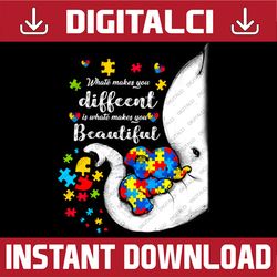 what makes you different autism child elephant mom awareness png sublimation design