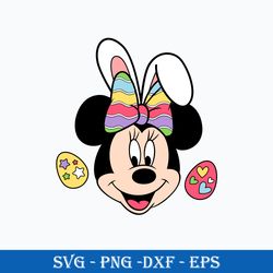 happy easter ears girl svg, easter minnie svg, easter egges svg, disney svg, png dxf eps digital file