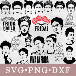 Frida Khalo svg, Frida Khalo bundle svg, png, dxf, svg files for cricut, movie svg, clipart