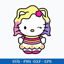 hello kitty enid svg, cute kitty wednesday enid svg, hello kitty svg, wednesday svg, png dxf eps digital file